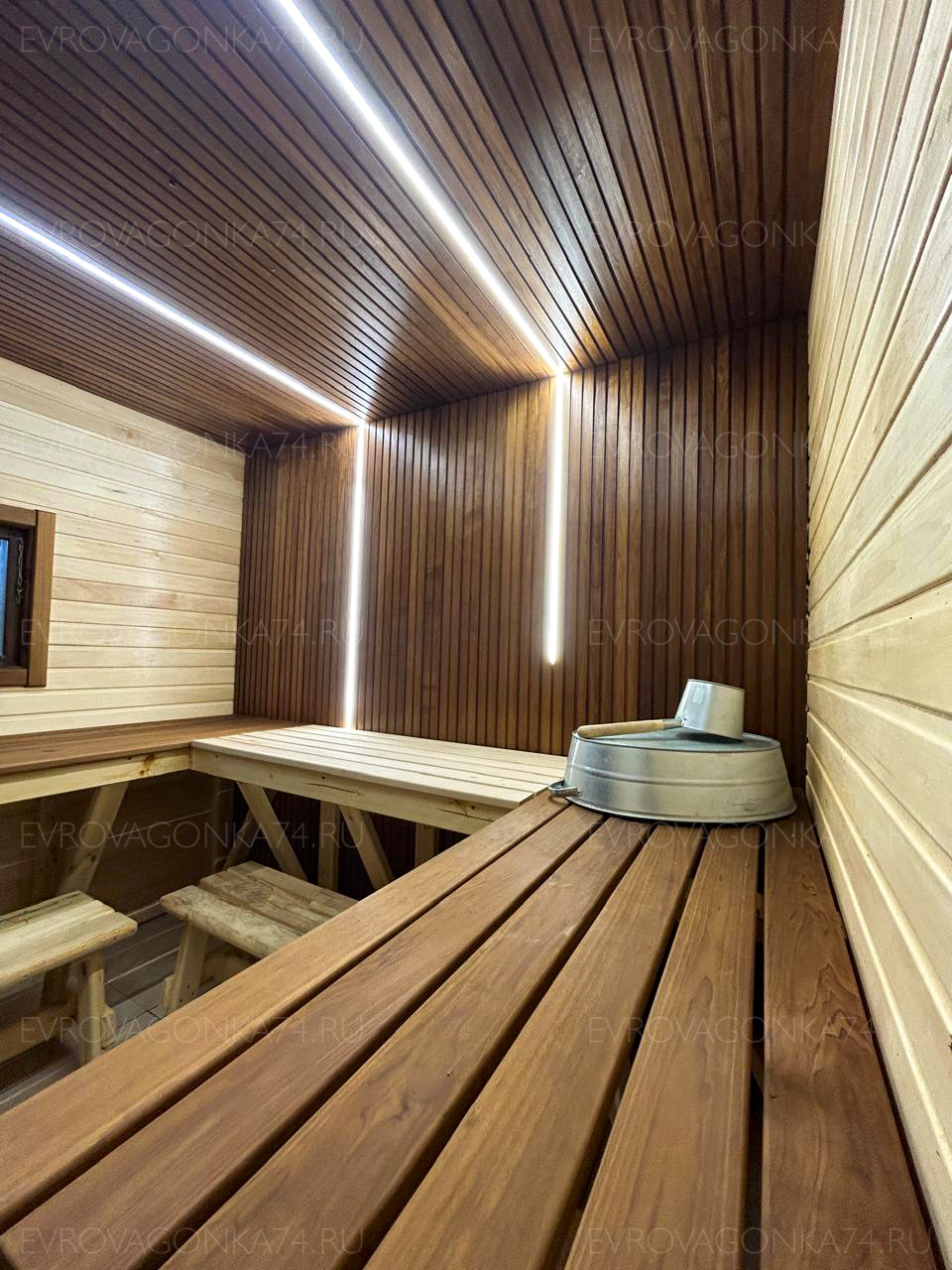 Реечная вагонка в сауне